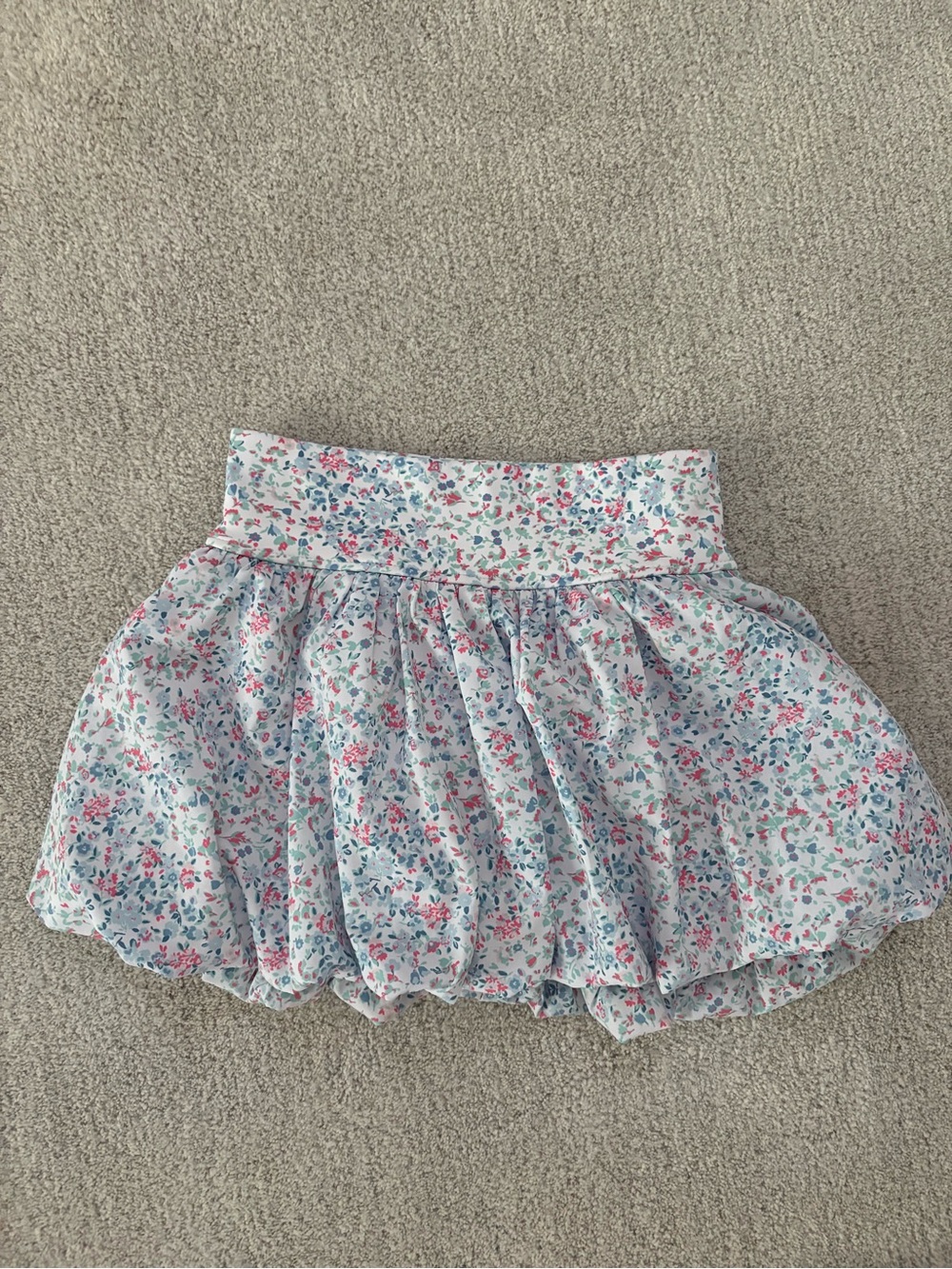 abercrombie kids Light Blue Floral Bubble Skirt with Pink & Green Accents